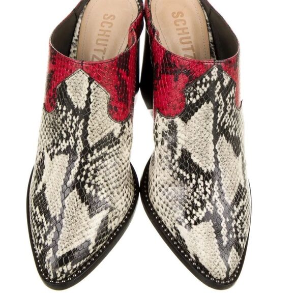 Schutz Destiny leather snakeskin print mule size 7,5 - Picture 5 of 17